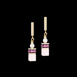 Earrings GeoCUBE® Fusion Precious Pearl Mix gold-pink