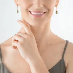 Earrings GeoCUBE® Fusion Precious Pearl Mix gold-green
