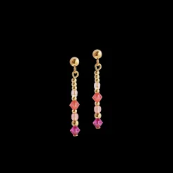 Earrings Golden Sphere Shape Mix rose