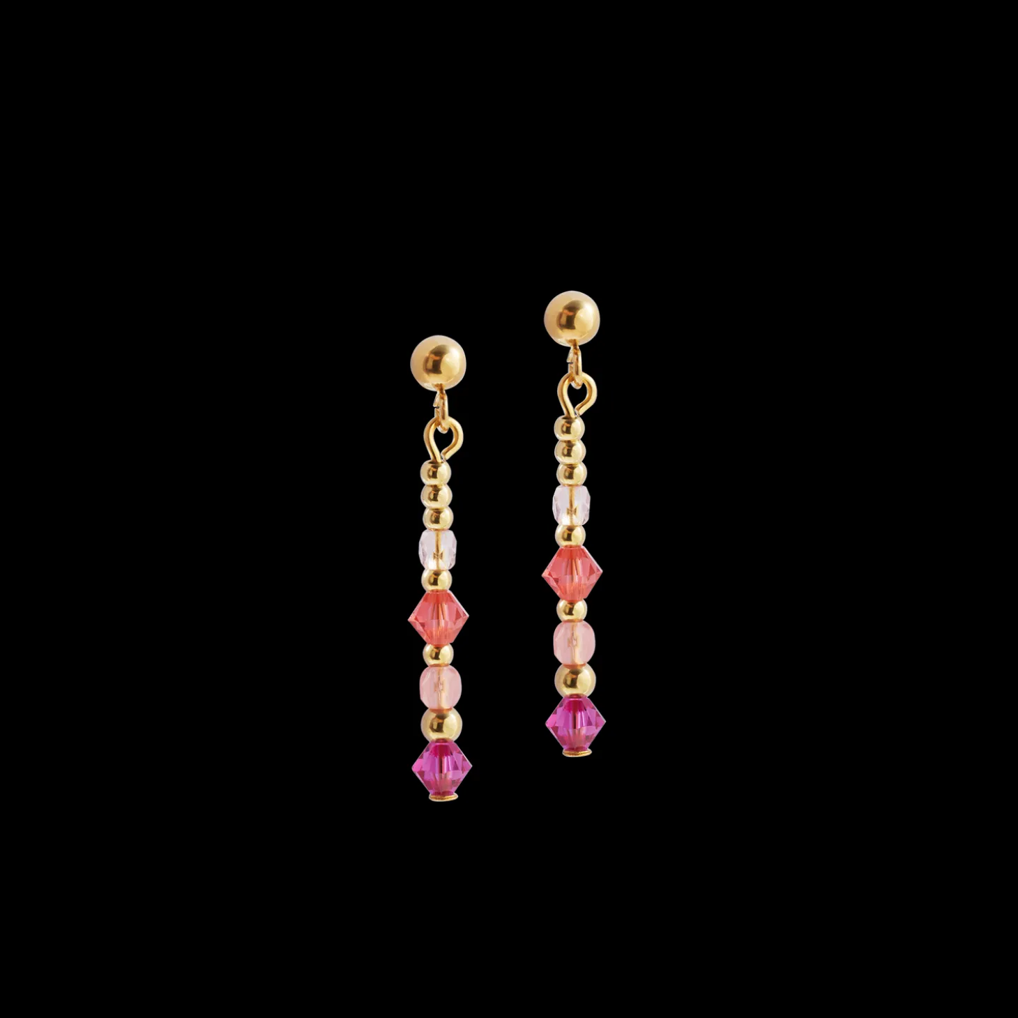 Earrings Golden Sphere Shape Mix rose