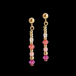 Earrings Golden Sphere Shape Mix rose
