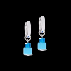 Earrings Hoop Cube Fusion Charm Silver-Ocean