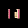 Earrings Hoops Square Stripes 20 gold-pink