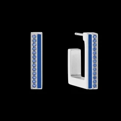 Earrings Hoops Square Stripes 20 silver-blue