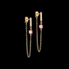 Earrings Mini Cubes & Chain gold-pink