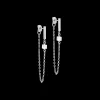 Earrings Mini Cubes & Chain silver-white
