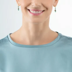 Earrings Mini Cubes green
