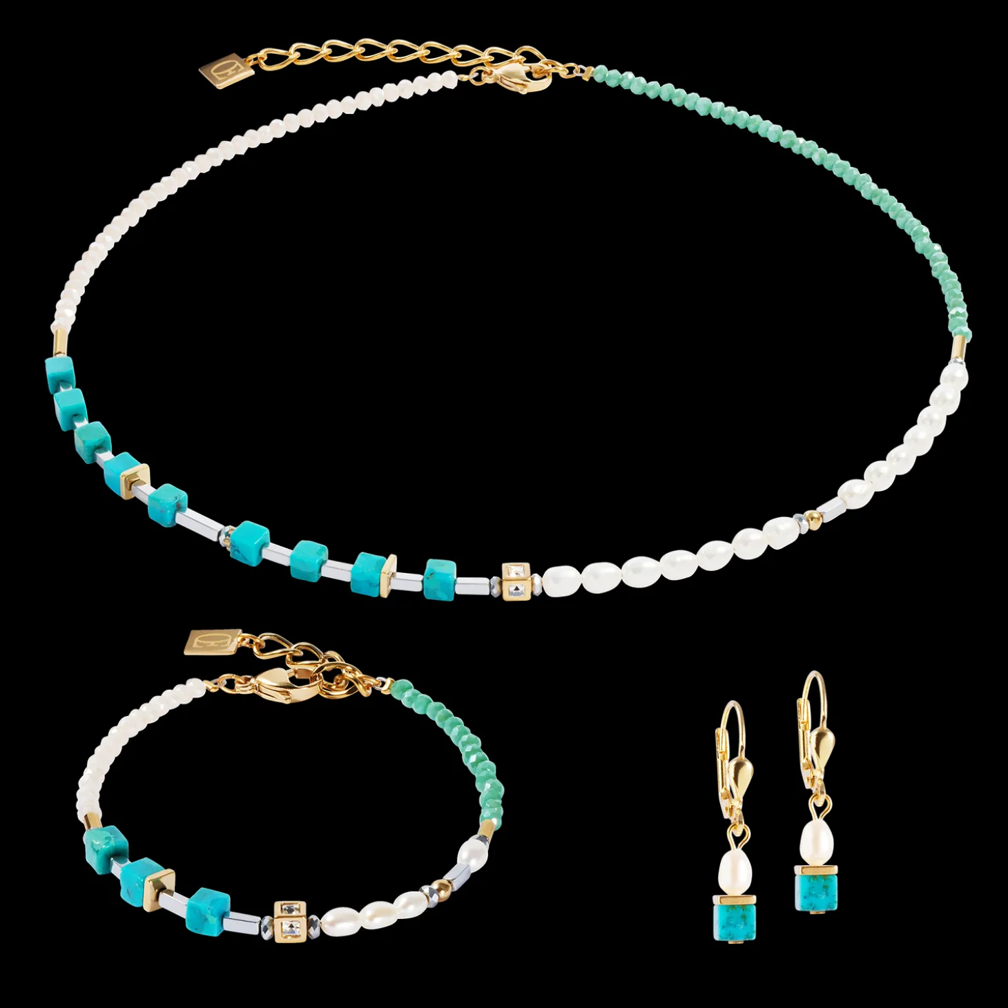 Earrings Princess Fusion Pearls turquoise