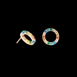 Earrings Sparkling Circle gold-multicolour
