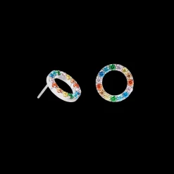 Earrings Sparkling Circle silver-multicolour