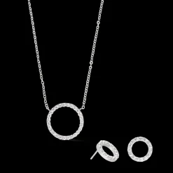 Earrings Sparkling Circle silver-crystal