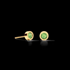 Earrings Sparkling Dot gold green
