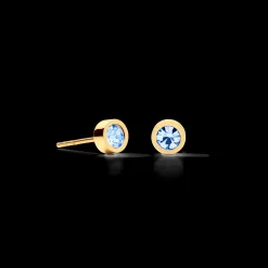 Earrings Sparkling Dot gold light blue