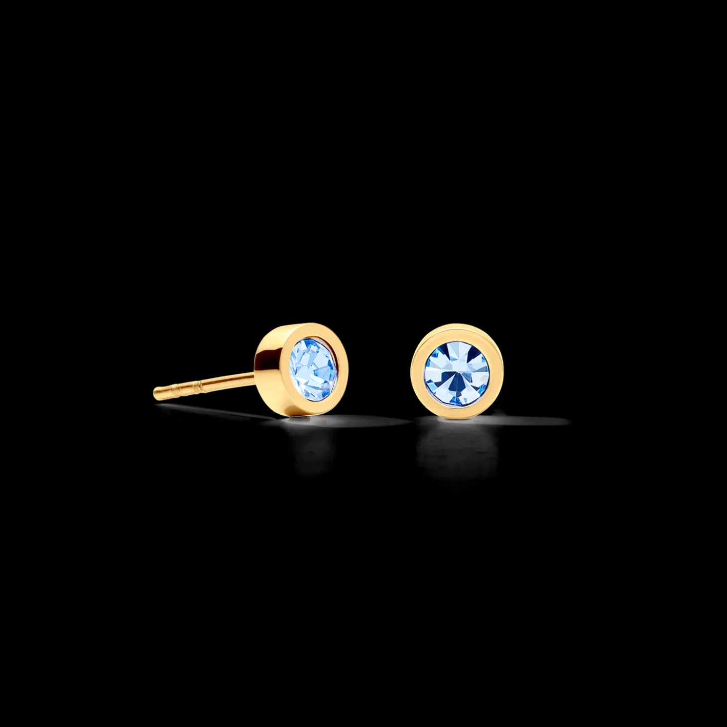 Earrings Sparkling Dot gold light blue