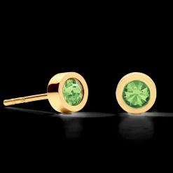Earrings Sparkling Dot gold green