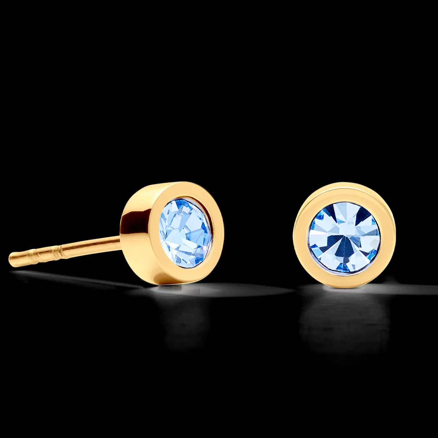 Earrings Sparkling Dot gold light blue