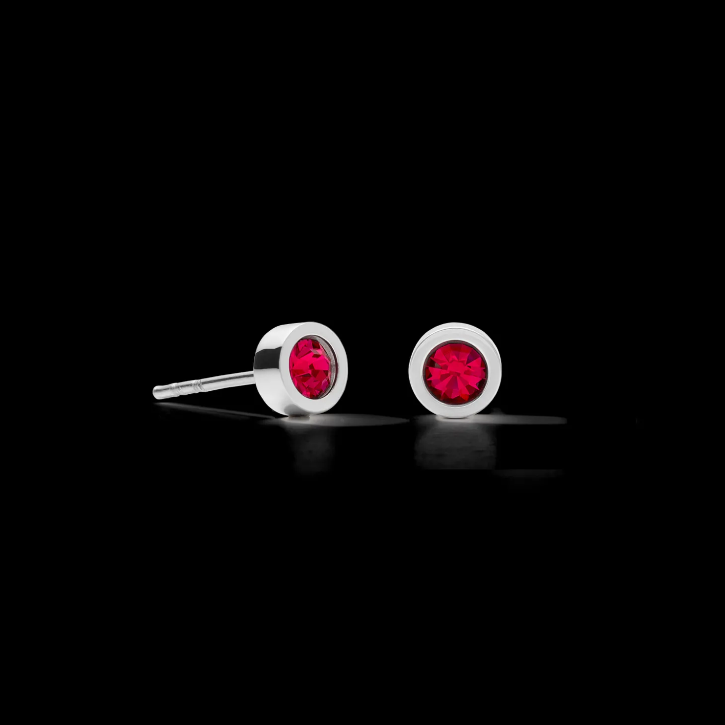 Earrings Sparkling Dot silver red
