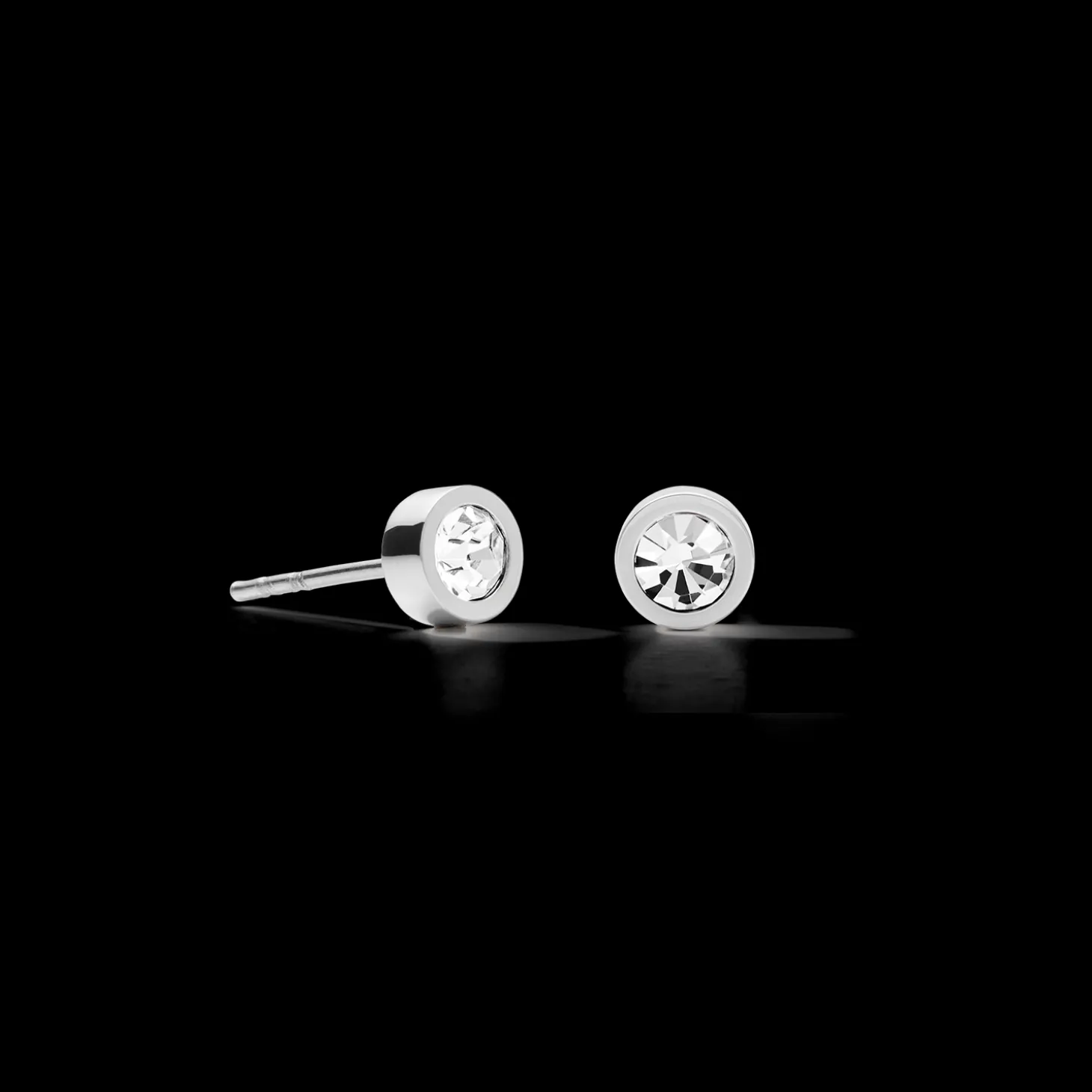 Earrings Sparkling Dot silver crystal