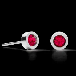 Earrings Sparkling Dot silver red