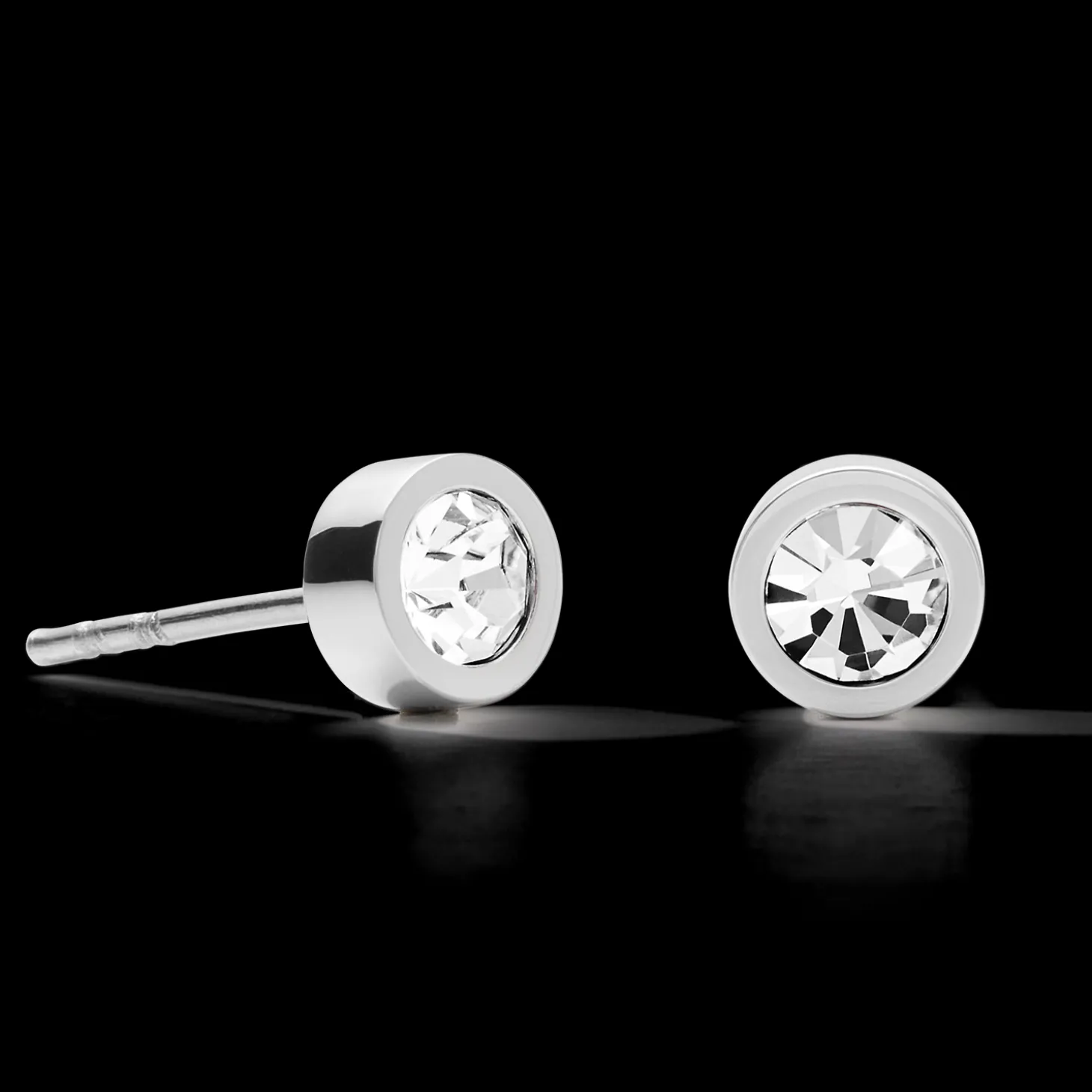 Earrings Sparkling Dot silver crystal