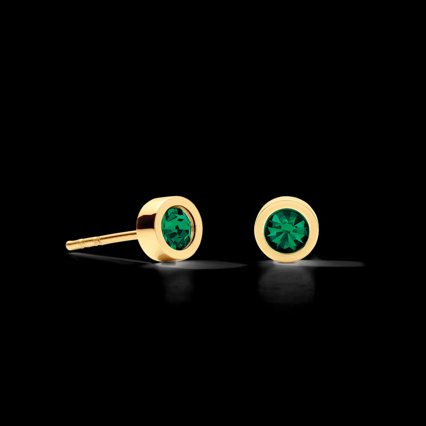 Earrings Sparkling Dots gold-dark green