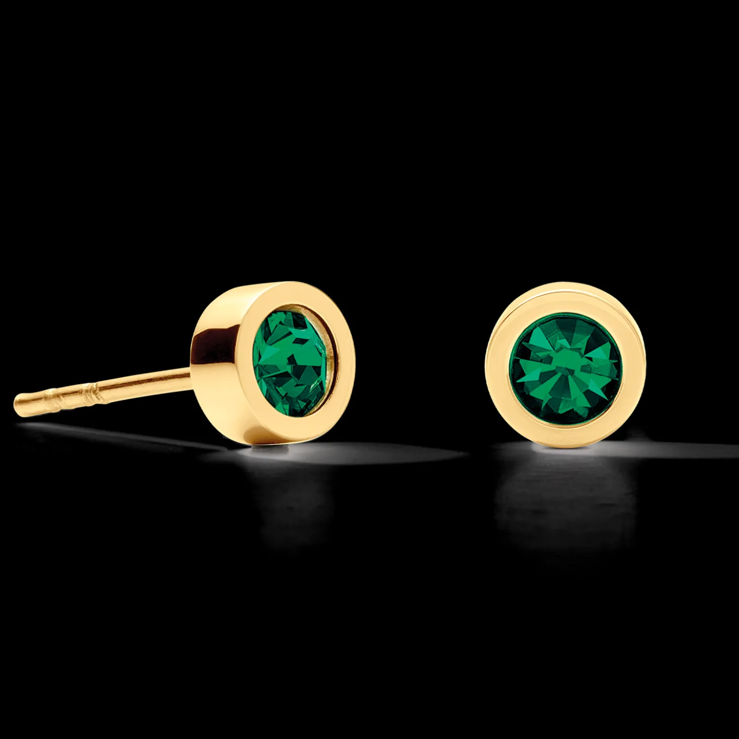 Earrings Sparkling Dots gold-dark green