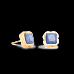Earrings Spikes Square Aventurine gold-blue