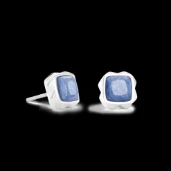 Earrings Spikes Square Aventurine silver-blue