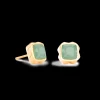 Earrings Spikes Square Aventurine gold-green