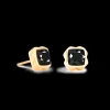 Earrings Spikes Square Onyx gold-black