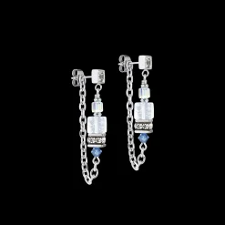 Earrings Sunray Cube Bohème silver-white