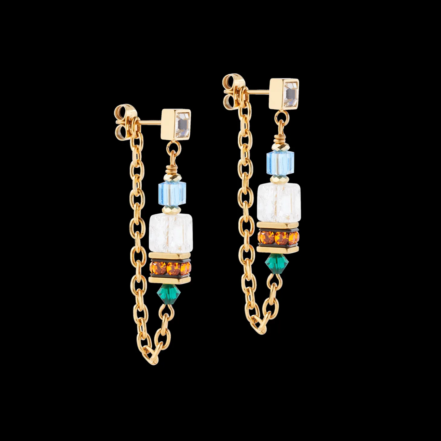 Earrings Sunray Cube Couture gold-multicolour