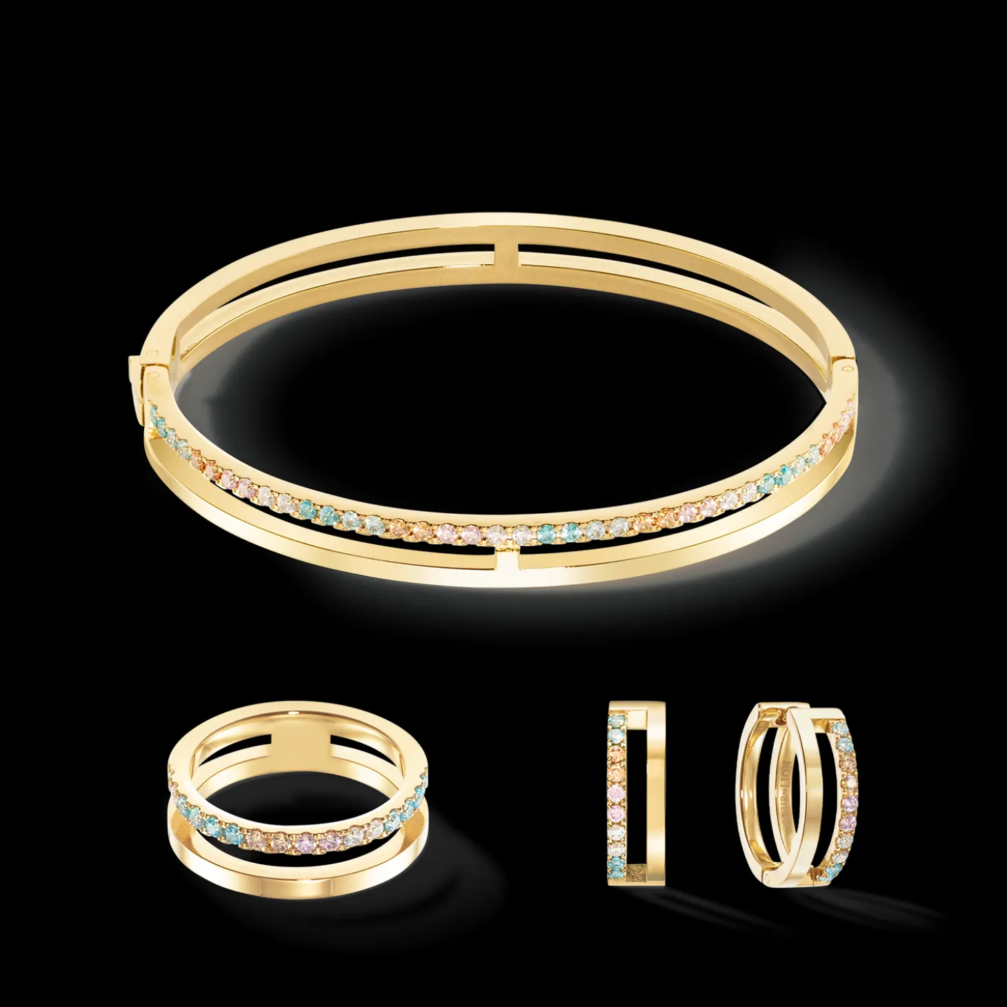 Eternal Unity Bangle gold-multicolour pastel