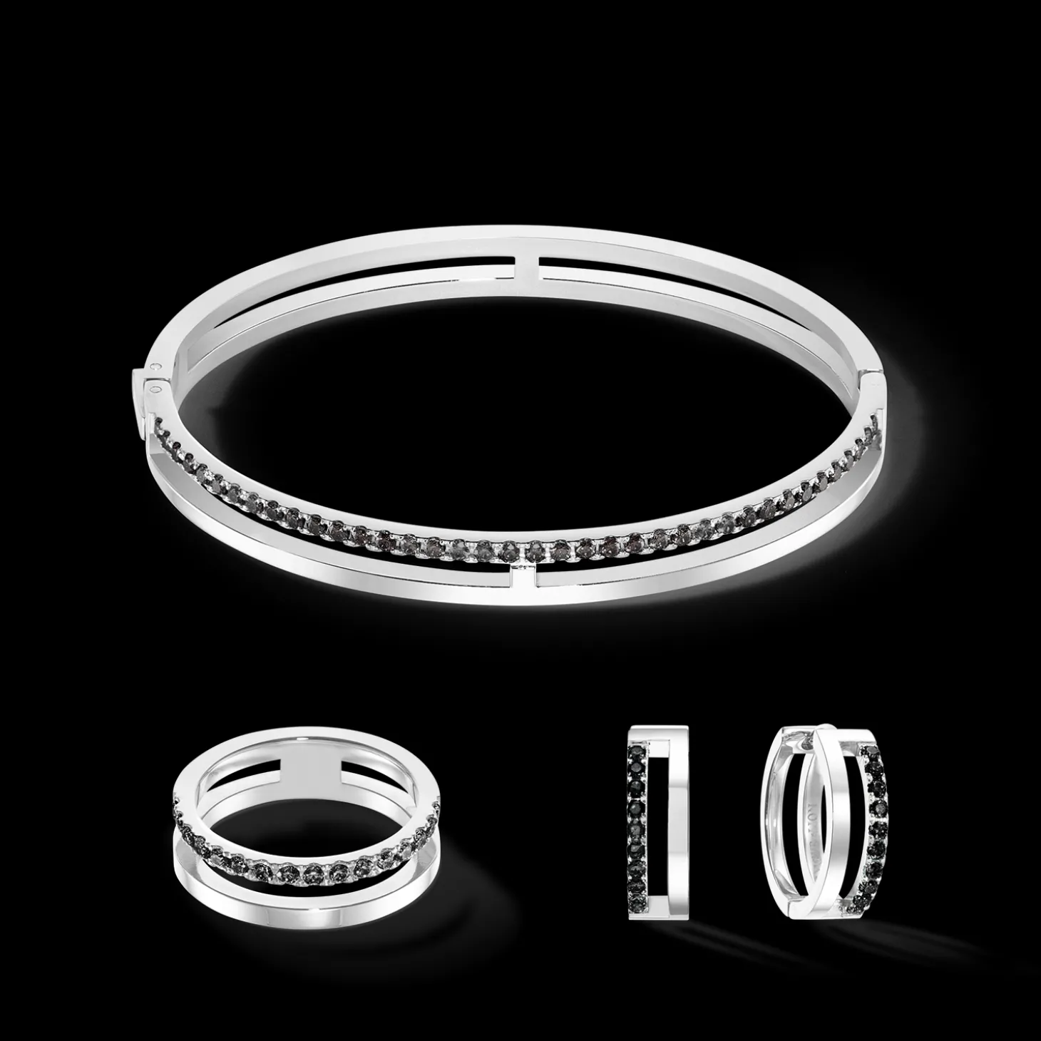 Eternal Unity Hoops silver-black
