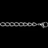 Extension chain with clasp stainless steel silver