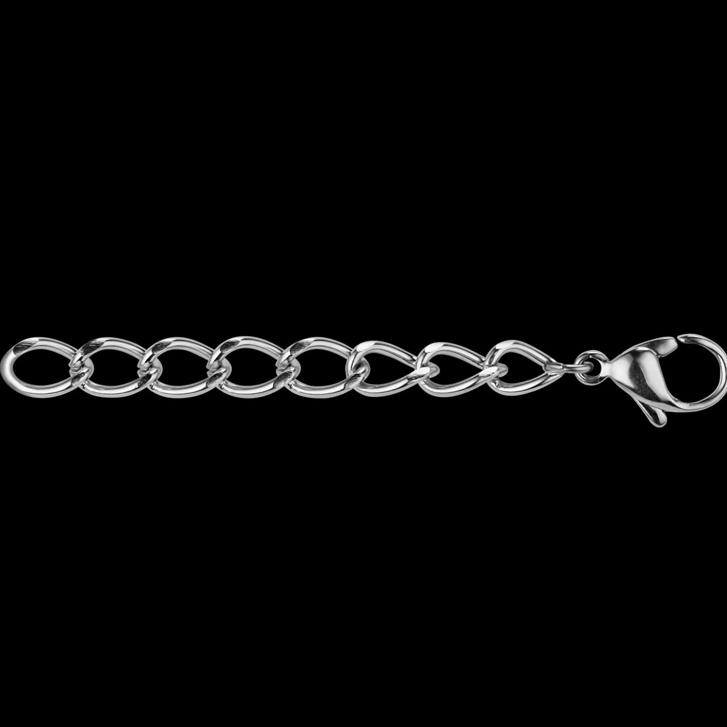 Extension chain with clasp stainless steel silver