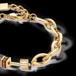 GeoCUBE® Chunky Chain bracelet gold-brown