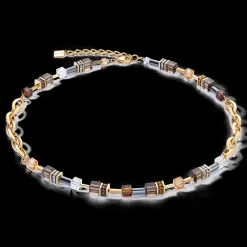 GeoCUBE® Chunky Chain necklace gold-brown