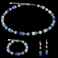 GeoCUBE® Earrings blue-green
