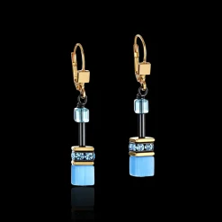 GeoCUBE® Earrings multicolour rainbow gold