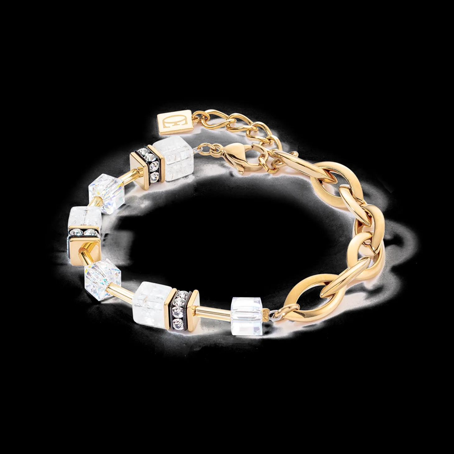 GeoCUBE® Festive Layer bracelet gold-white