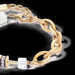 GeoCUBE® Festive Layer bracelet gold-white