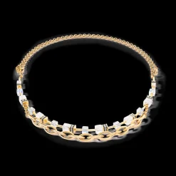 GeoCUBE® Festive Layer necklace gold-white