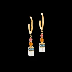 GeoCUBE® Fusion Summer hoop earrings gold-sunset