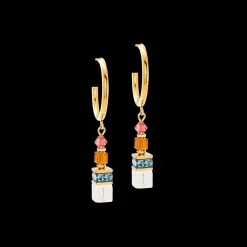 GeoCUBE® Fusion Summer hoop earrings gold-sunset