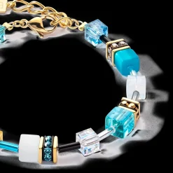 GeoCUBE® Iconic bracelet gold turquoise