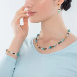 GeoCUBE® Iconic bracelet gold turquoise