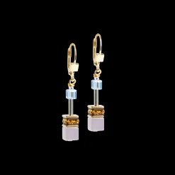 GeoCUBE® Iconic earrings Festive gold-multicolour