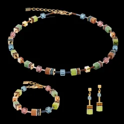GeoCUBE® Iconic earrings Forest bicolour