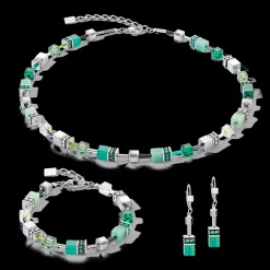 GeoCUBE® Iconic earrings silver-green